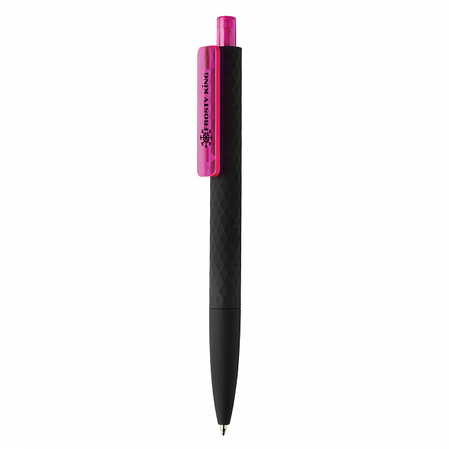 Черная ручка X3 Smooth Touch, розовый с логотипом  заказать по выгодной цене в кибермаркете AvroraStore