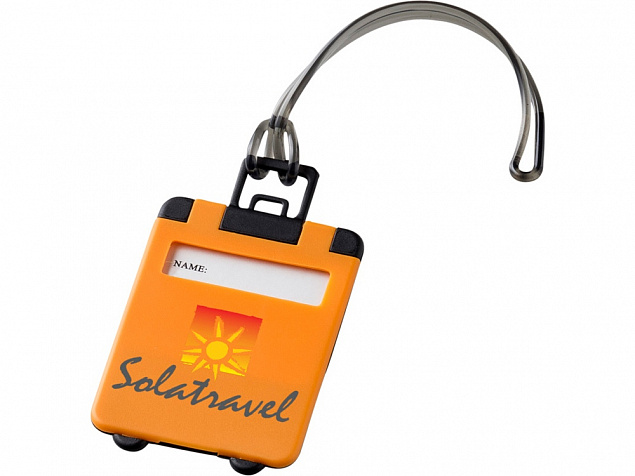 Бирка для багажа Taggy, оранжевый с логотипом  заказать по выгодной цене в кибермаркете AvroraStore