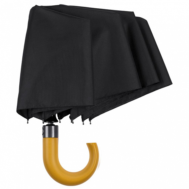 Зонт складной Classic, черный с логотипом  заказать по выгодной цене в кибермаркете AvroraStore