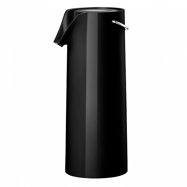Термос с механической помпой Pump, черный с логотипом  заказать по выгодной цене в кибермаркете AvroraStore