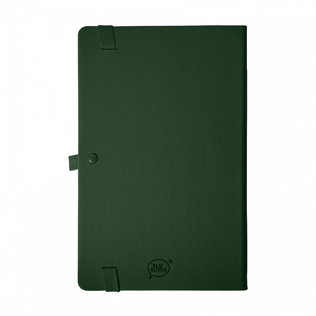 Бизнес-блокнот GLORI, A5, темно-зеленый, твердая обложка, в линейку с логотипом  заказать по выгодной цене в кибермаркете AvroraStore