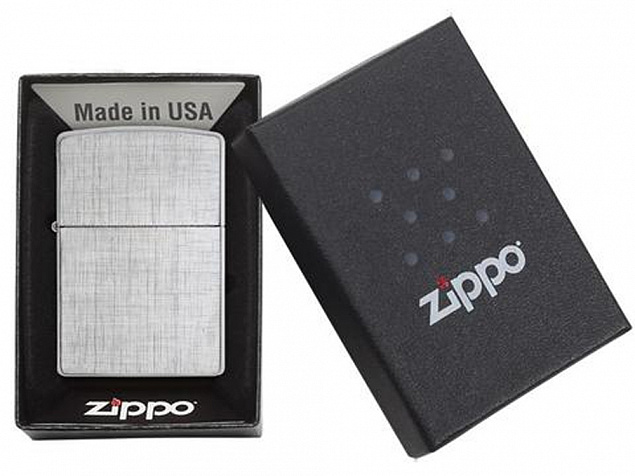 Зажигалка ZIPPO Classic с покрытием Brushed Chrome с логотипом  заказать по выгодной цене в кибермаркете AvroraStore
