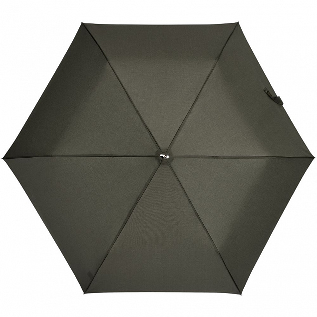 Зонт складной Rain Pro Flat, серый с логотипом  заказать по выгодной цене в кибермаркете AvroraStore