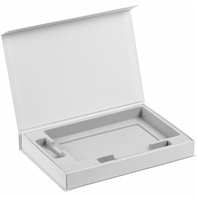 Коробка Silk с ложементом под ежедневник, флешку и ручку, белая с логотипом  заказать по выгодной цене в кибермаркете AvroraStore