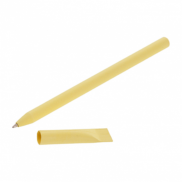 Эко ручка, желтая с логотипом  заказать по выгодной цене в кибермаркете AvroraStore