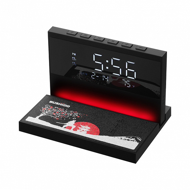 Настольные часы с беспроводной зарядкой 15W, Glory с логотипом  заказать по выгодной цене в кибермаркете AvroraStore
