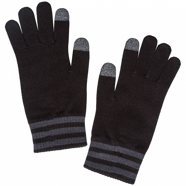 Перчатки Tiro, черные с серым с логотипом  заказать по выгодной цене в кибермаркете AvroraStore
