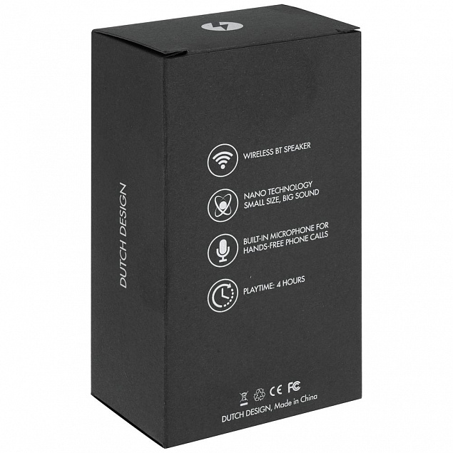 Беспроводная колонка Nano Lite, серебристая с черным с логотипом  заказать по выгодной цене в кибермаркете AvroraStore