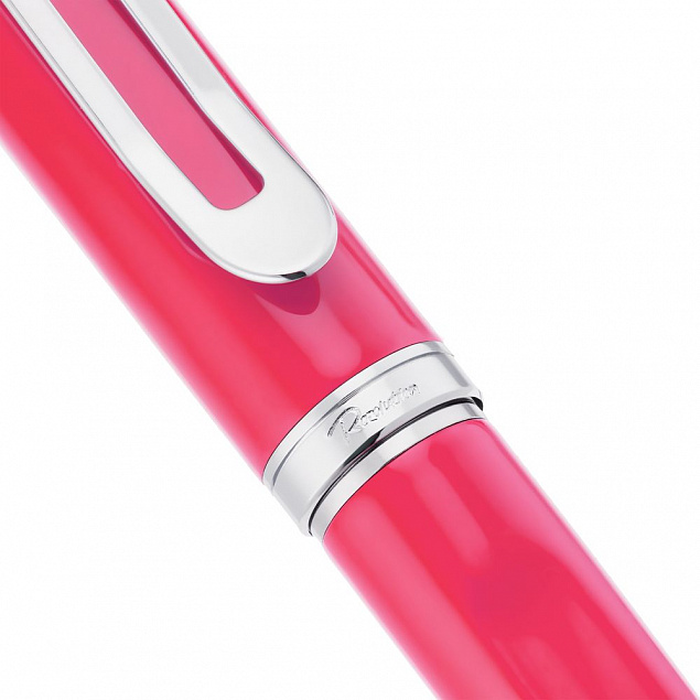 Ручка шариковая Phase, розовая с логотипом  заказать по выгодной цене в кибермаркете AvroraStore