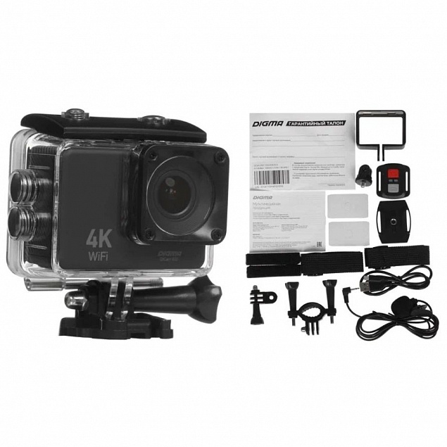 Экшн-камера Digma DiCam 850, черная с логотипом  заказать по выгодной цене в кибермаркете AvroraStore
