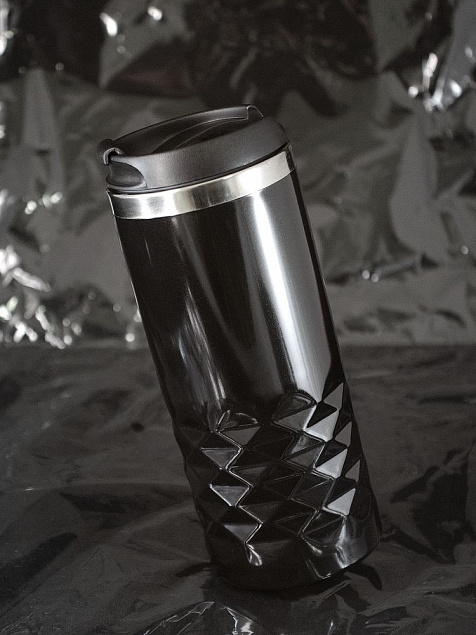 Термостакан Prism, черный с логотипом  заказать по выгодной цене в кибермаркете AvroraStore