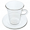Чашка с блюдцем Glass Duo с логотипом  заказать по выгодной цене в кибермаркете AvroraStore
