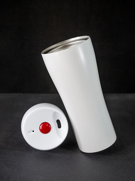 Термостакан Solingen, вакуумный, герметичный, белый с логотипом  заказать по выгодной цене в кибермаркете AvroraStore