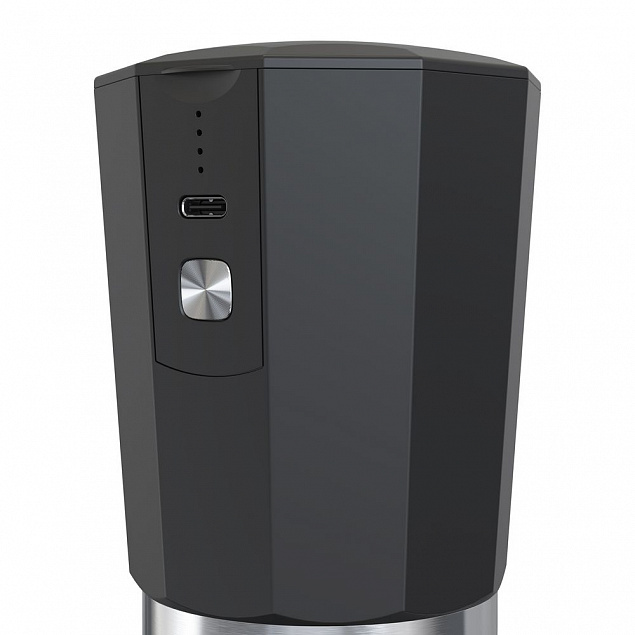 Портативная кофемолка Electric Coffee Grinder, черная с серебристым с логотипом  заказать по выгодной цене в кибермаркете AvroraStore