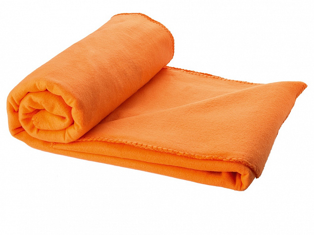 Плед Huggy в чехле, оранжевый с логотипом  заказать по выгодной цене в кибермаркете AvroraStore