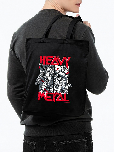 Холщовая сумка Heavy Metal, черная с логотипом  заказать по выгодной цене в кибермаркете AvroraStore