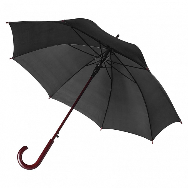 Зонт-трость Standard, черный с логотипом  заказать по выгодной цене в кибермаркете AvroraStore