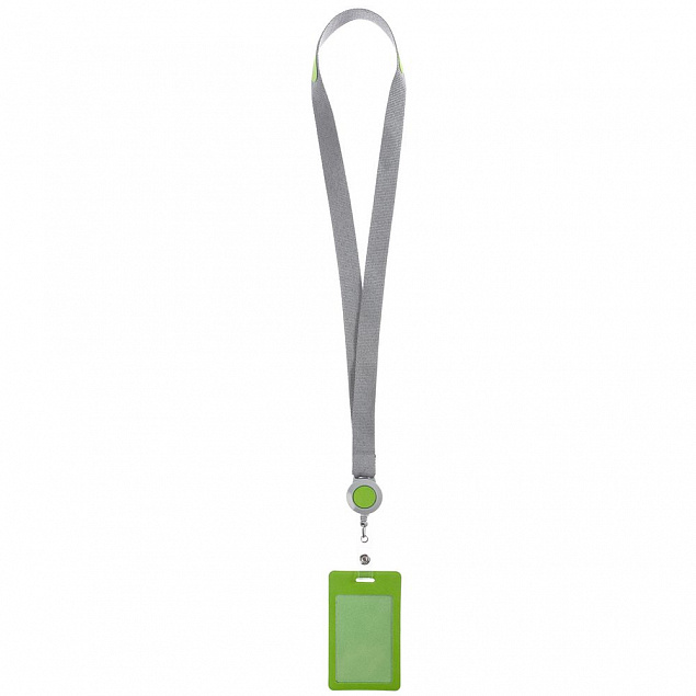 Чехол для пропуска с лентой и ретрактором Devon, зеленый с логотипом  заказать по выгодной цене в кибермаркете AvroraStore