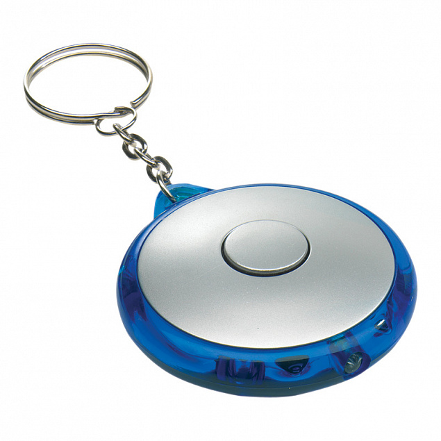 Брелок-фонарик, синий с логотипом  заказать по выгодной цене в кибермаркете AvroraStore
