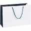 Пакет бумажный Bicolor, белый с синим с логотипом  заказать по выгодной цене в кибермаркете AvroraStore