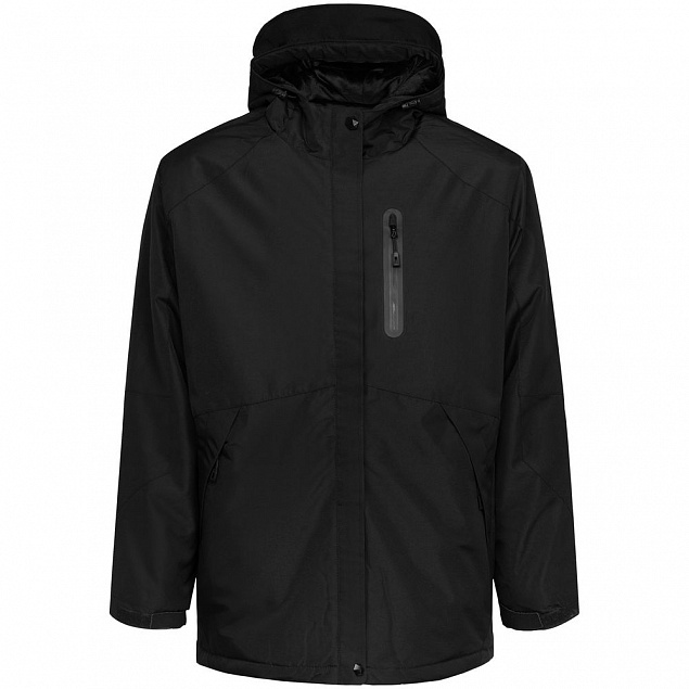 Куртка с подогревом Thermalli Pila, черная с логотипом  заказать по выгодной цене в кибермаркете AvroraStore