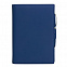 Ежедневник-портфолио Clip, синий, эко-кожа, недатированный кремовый блок + ручка Opera (синий/хром), серая подарочная коробка с логотипом  заказать по выгодной цене в кибермаркете AvroraStore
