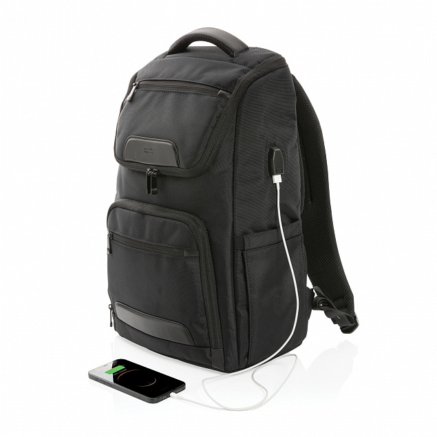 Рюкзак Swiss Peak Voyager из RPET AWARE™ для ноутбука 15,6" с логотипом  заказать по выгодной цене в кибермаркете AvroraStore