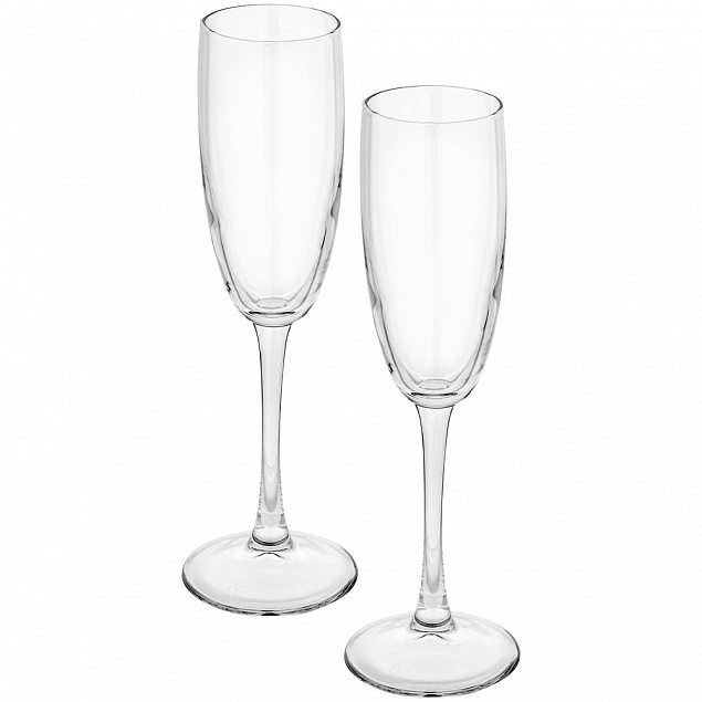 Набор из 2 бокалов для шампанского «Энотека» с логотипом  заказать по выгодной цене в кибермаркете AvroraStore