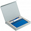 Коробка Memo Pad для блокнота, флешки и ручки, серебристая с логотипом  заказать по выгодной цене в кибермаркете AvroraStore