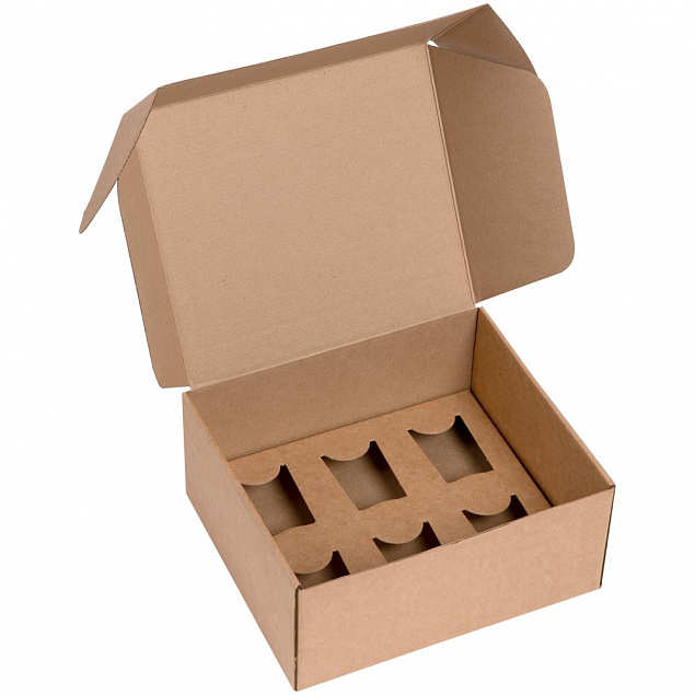 Коробка Grande с ложементом для стопок, крафт с логотипом  заказать по выгодной цене в кибермаркете AvroraStore