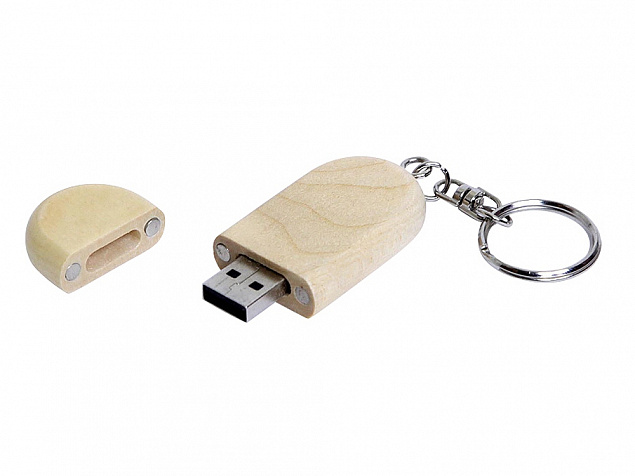 USB 2.0- флешка на 16 Гб овальной формы и колпачком с магнитом с логотипом  заказать по выгодной цене в кибермаркете AvroraStore