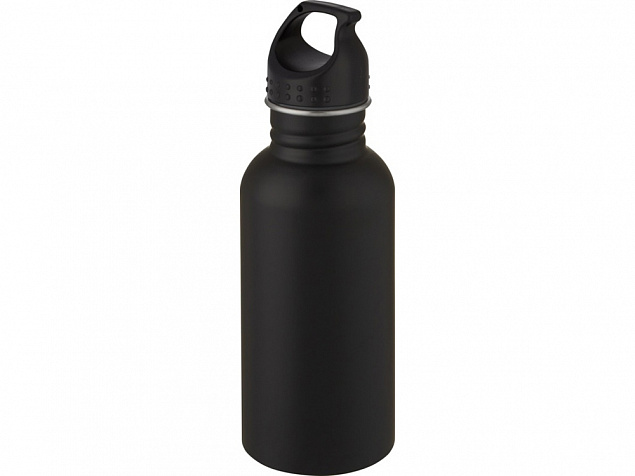 Luca, спортивная бутылка из нержавеющей стали объемом 500 мл, черный с логотипом  заказать по выгодной цене в кибермаркете AvroraStore