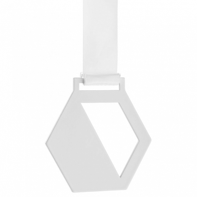 Медаль Steel Hexa, белая с логотипом  заказать по выгодной цене в кибермаркете AvroraStore