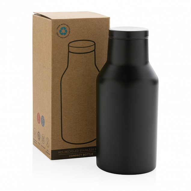 Бутылка из переработанной нержавеющей стали (стандарт RCS), 300 мл с логотипом  заказать по выгодной цене в кибермаркете AvroraStore