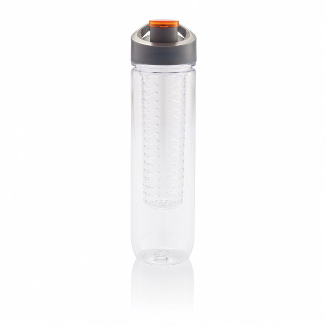 Бутылка для воды Tritan с контейнером для фруктов, 800 мл, оранжевый с логотипом  заказать по выгодной цене в кибермаркете AvroraStore