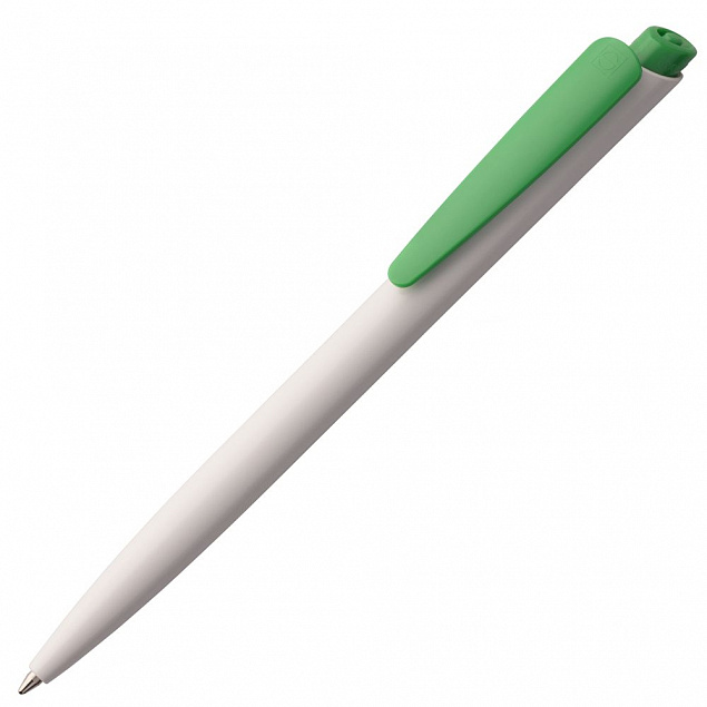 Ручка шариковая Senator Dart Polished, бело-зеленая с логотипом  заказать по выгодной цене в кибермаркете AvroraStore