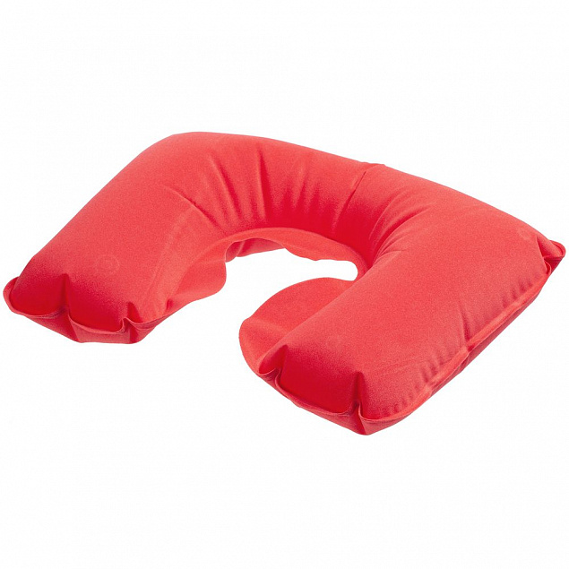 Надувная подушка под шею в чехле Sleep, красная с логотипом  заказать по выгодной цене в кибермаркете AvroraStore