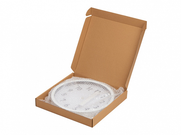 Пластиковые настенные часы «White Mile» с логотипом  заказать по выгодной цене в кибермаркете AvroraStore