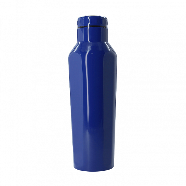Термобутылка для напитков E-shape (синий) с логотипом  заказать по выгодной цене в кибермаркете AvroraStore