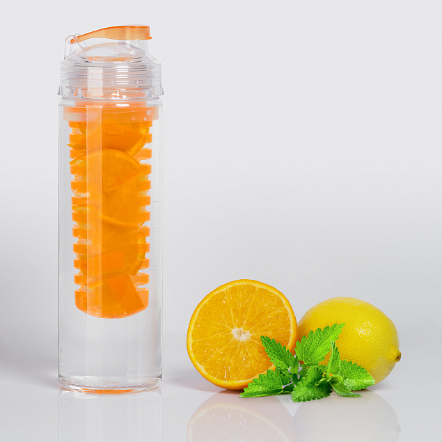 Бутылка для воды "Fruits" с емкостью для фруктов, 0,7 л. с логотипом  заказать по выгодной цене в кибермаркете AvroraStore