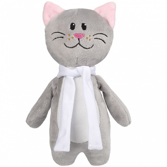 Мягкая игрушка Beastie Toys, котик с белым шарфом с логотипом  заказать по выгодной цене в кибермаркете AvroraStore