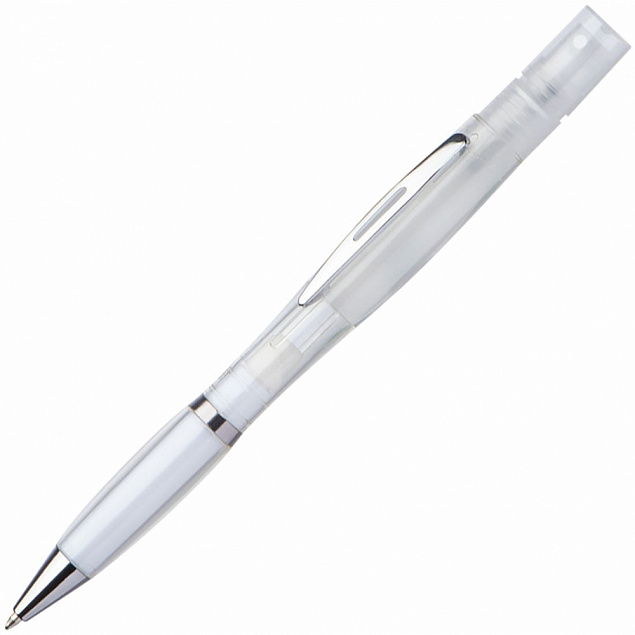 Шариковая ручка с распылителем, белая  с логотипом  заказать по выгодной цене в кибермаркете AvroraStore