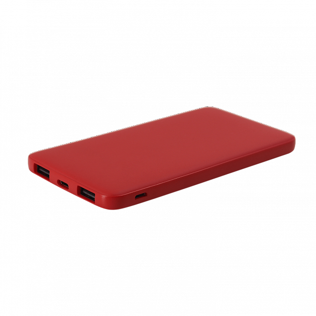 Внешний аккумулятор Bplanner Power 1 ST, софт-тач, 5000 mAh (красный) с логотипом  заказать по выгодной цене в кибермаркете AvroraStore