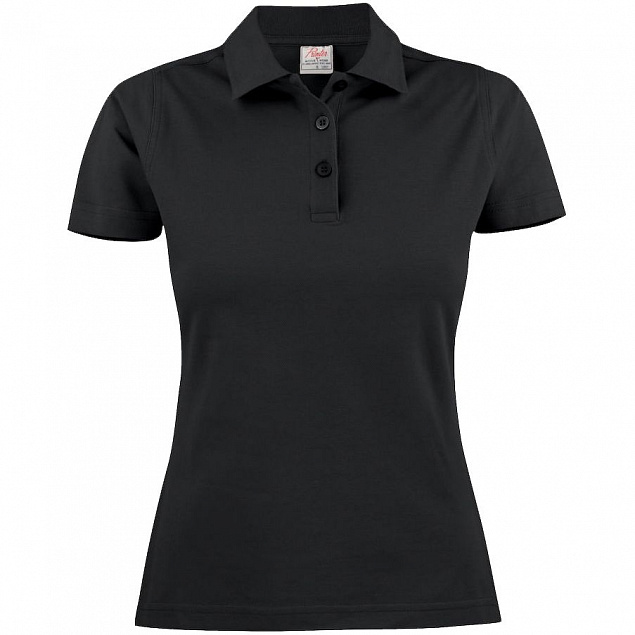 Рубашка поло женская SURF LADY, черная с логотипом  заказать по выгодной цене в кибермаркете AvroraStore