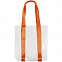 Шоппер Clear Fest, прозрачный с оранжевыми ручками с логотипом  заказать по выгодной цене в кибермаркете AvroraStore