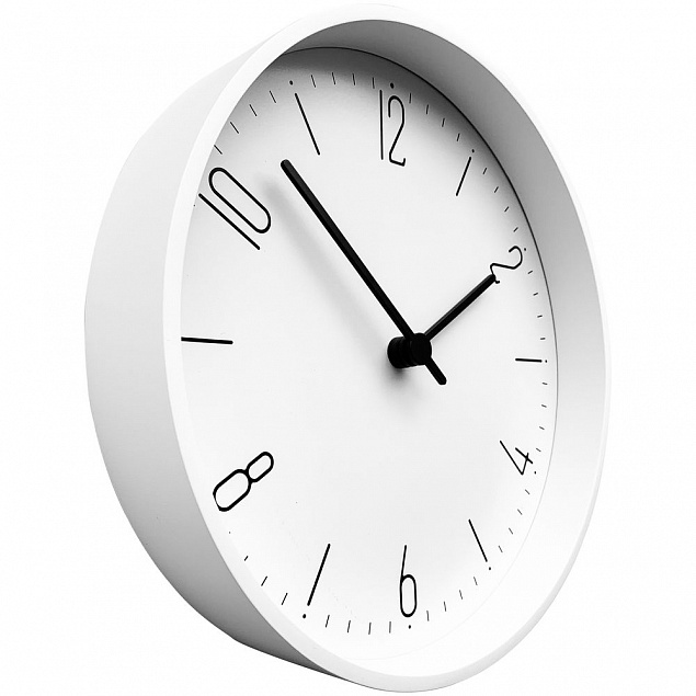 Часы настенные Casper, белые с логотипом  заказать по выгодной цене в кибермаркете AvroraStore