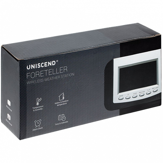 Метеостанция Uniscend Foreteller с внешним датчиком с логотипом  заказать по выгодной цене в кибермаркете AvroraStore