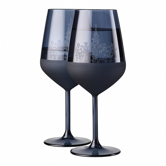 Бокал для вина, Black Edition, 490 ml, черный с логотипом  заказать по выгодной цене в кибермаркете AvroraStore