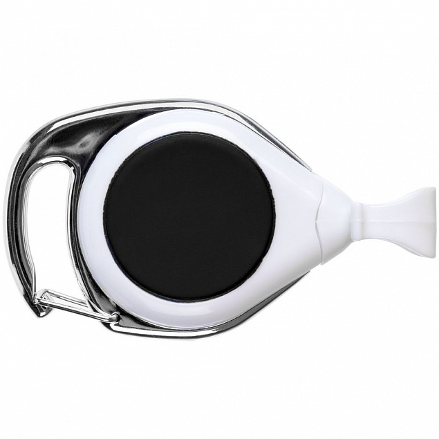 Ретрактор Dorset, белый с черным с логотипом  заказать по выгодной цене в кибермаркете AvroraStore