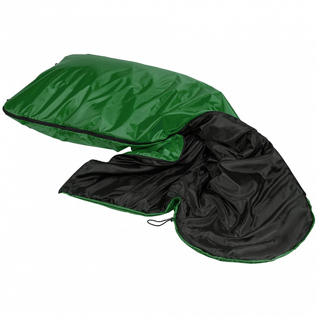 Спальный мешок Capsula, зеленый с логотипом  заказать по выгодной цене в кибермаркете AvroraStore